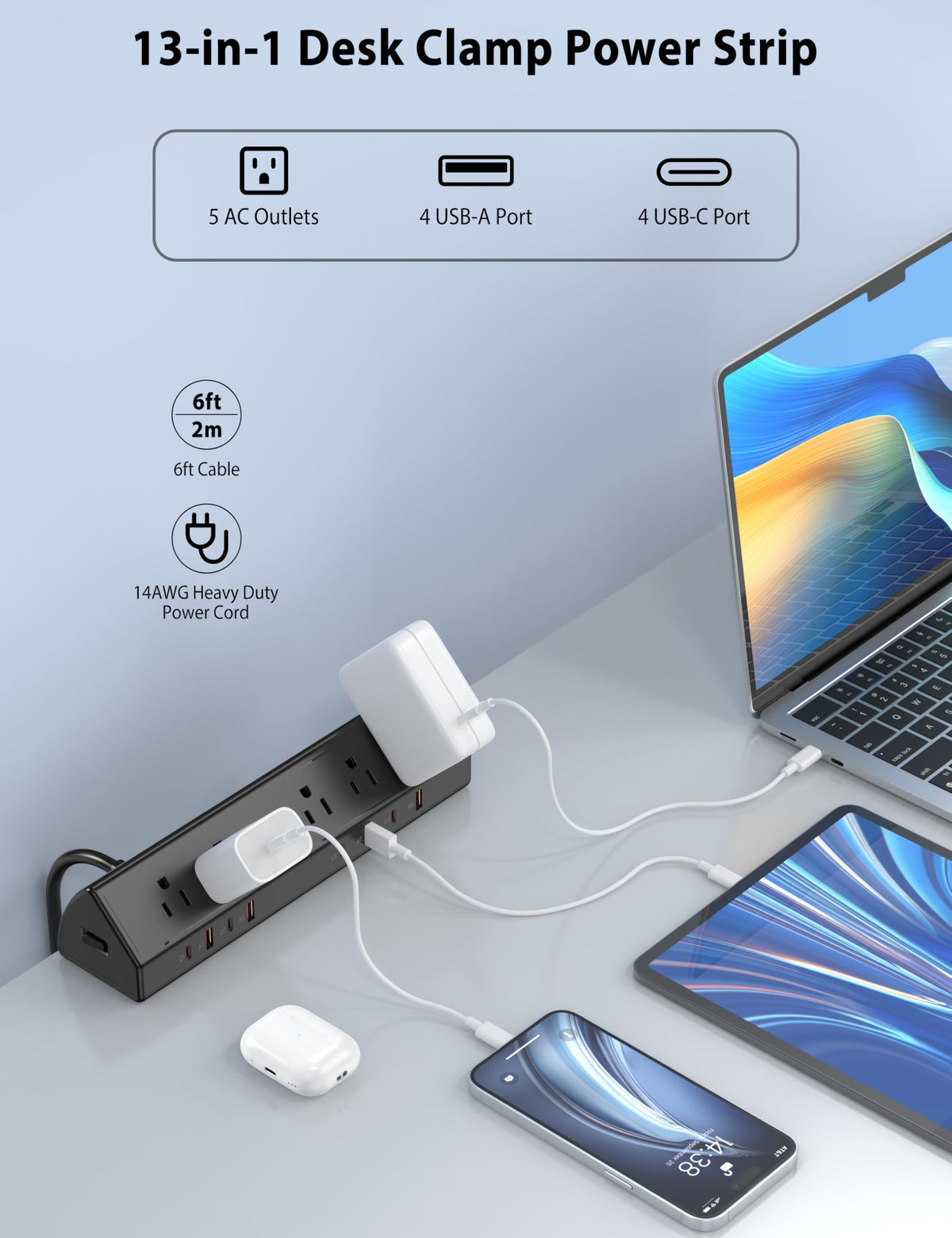 Jgstkcity 65W USB-C port enables fast charging on demand.