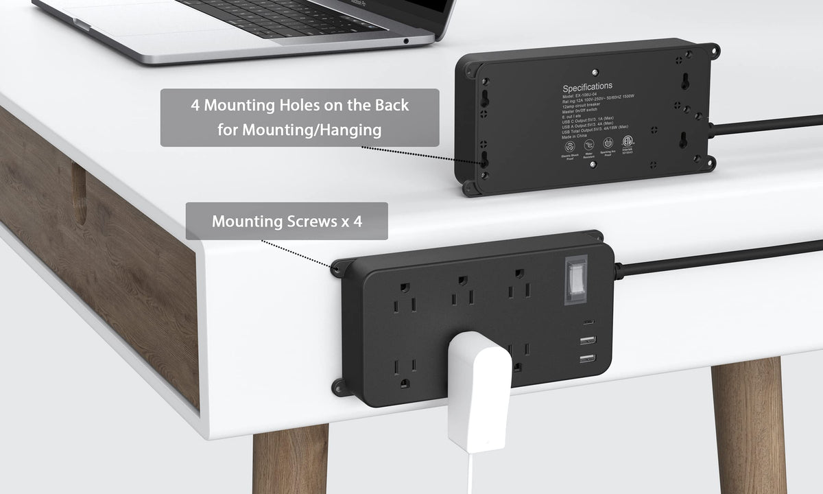 Wall-mountable outdoor power strip for easy access