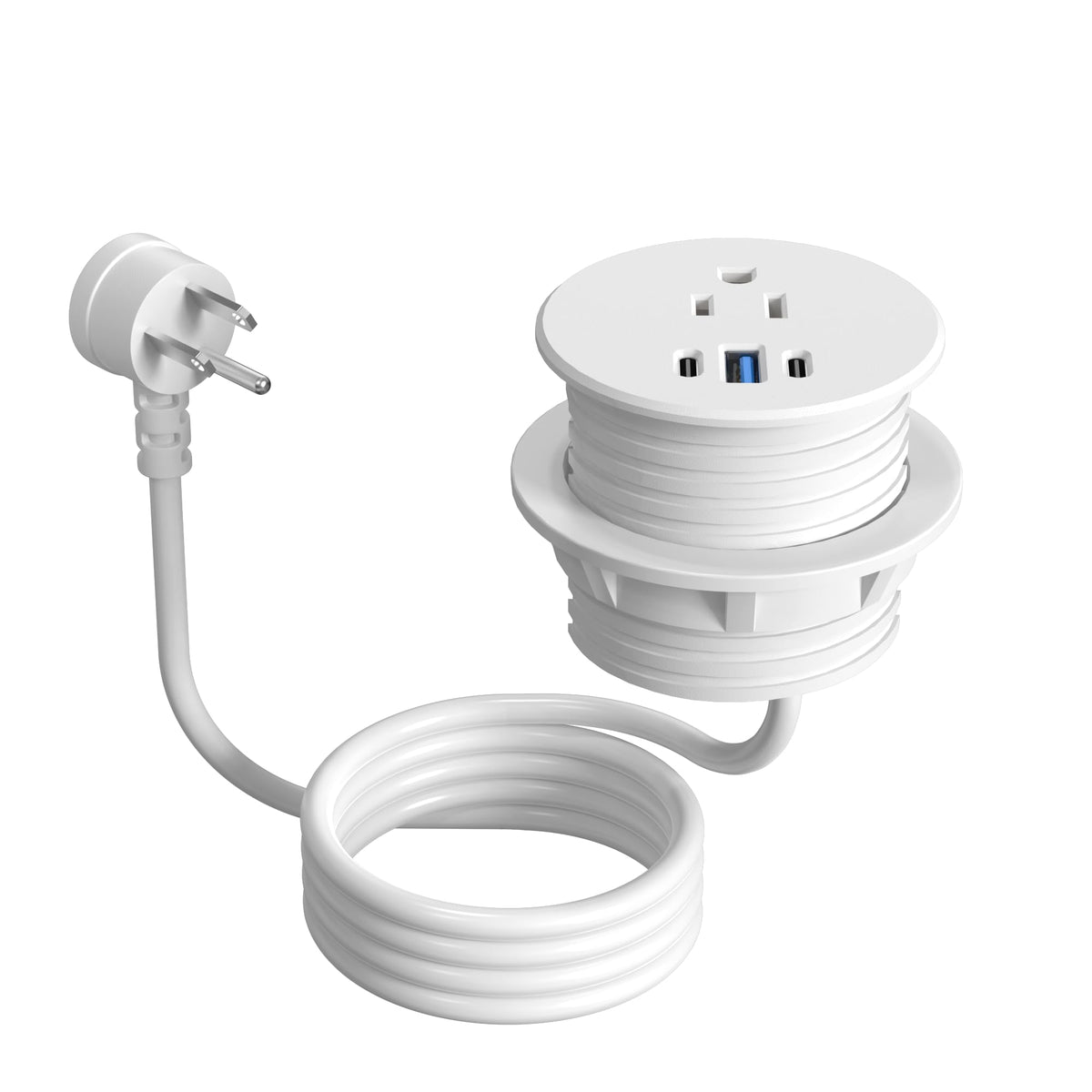 Jgstkcity white desk grommet keeps charging organized.