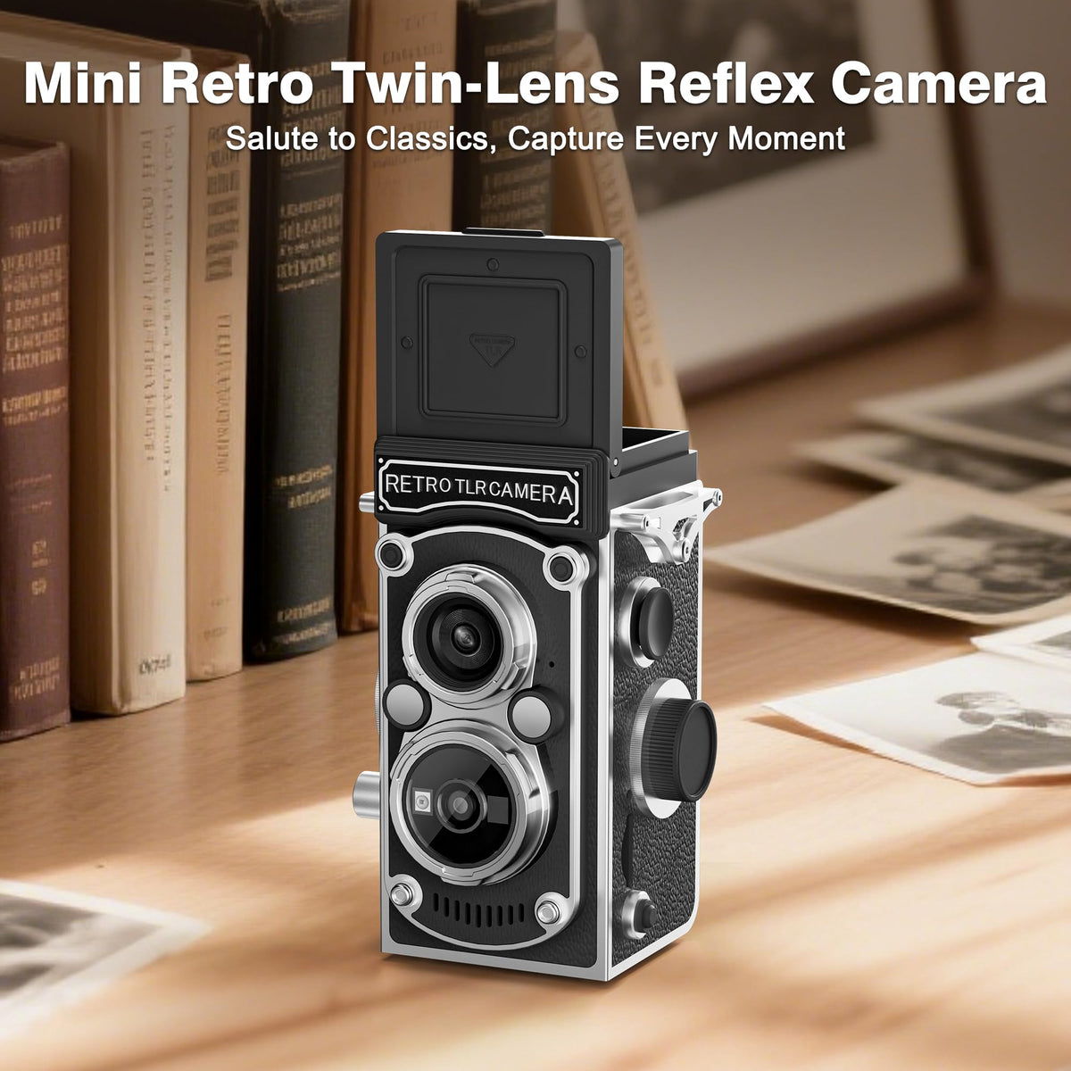 JH Mini Retro TLR camera with twin lens highlights versatile shooting and retro style.