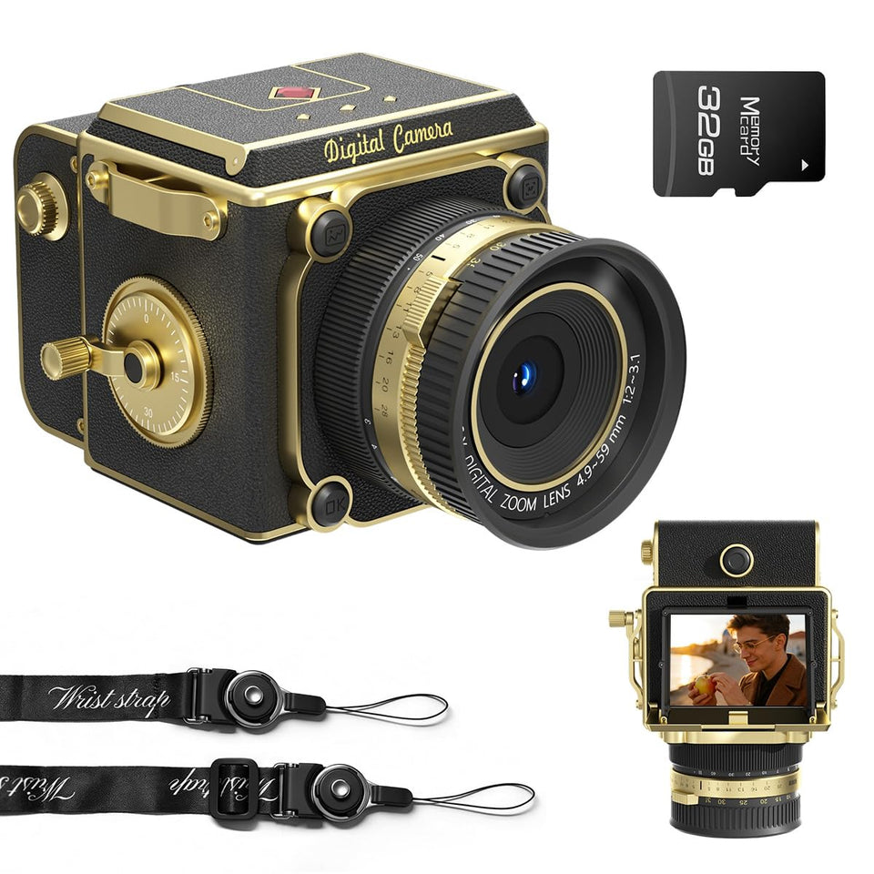 JHAMAL vintage camera front view showing retro charm and portability for everyday use.