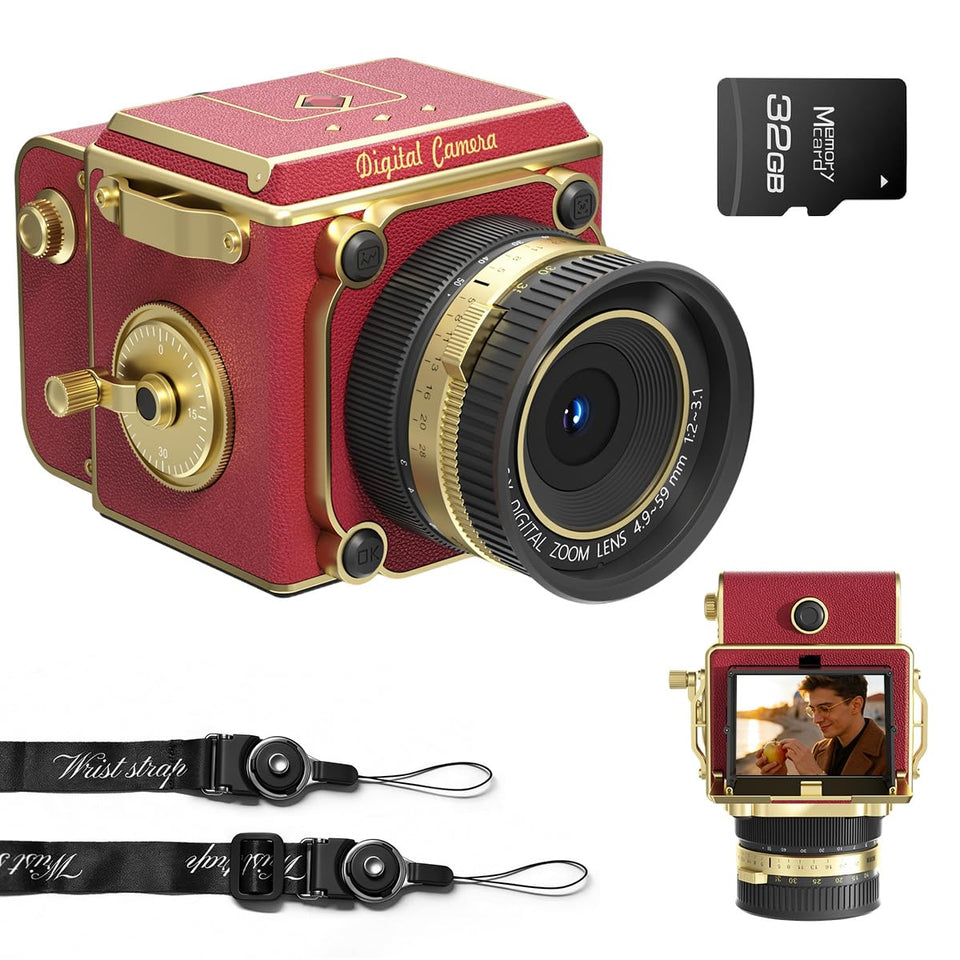JHAMAL vintage camera front view with butterfly-door design, decorative charm