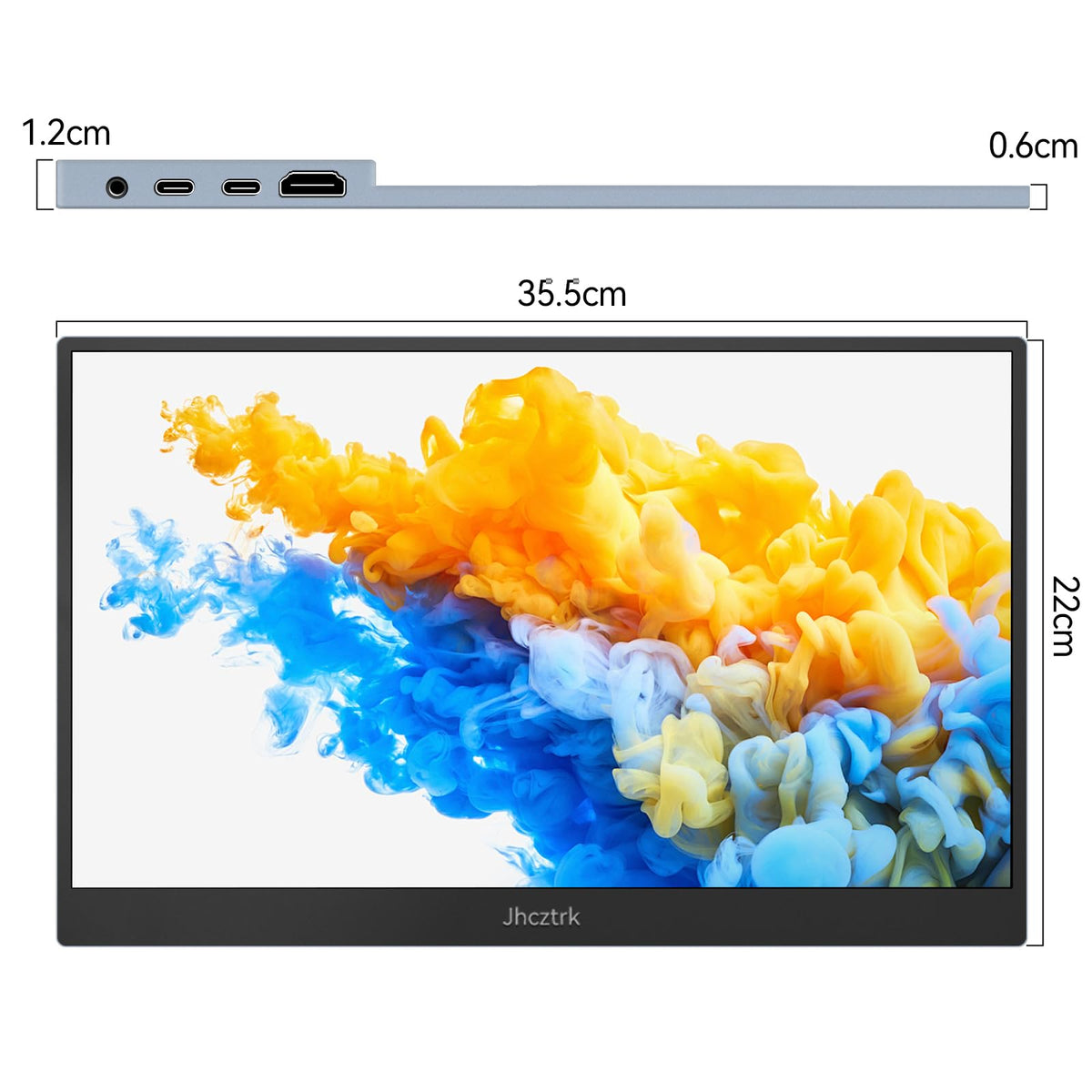 Jhcztrk compact monitor fits in bags for remote work.