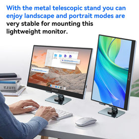 Jhcztrk portable monitor ultranarrow bezel enhances immersive viewing.