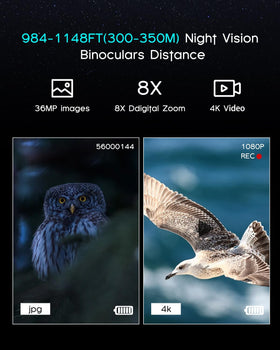 JHdril 4K binoculars include 32GB card for storage