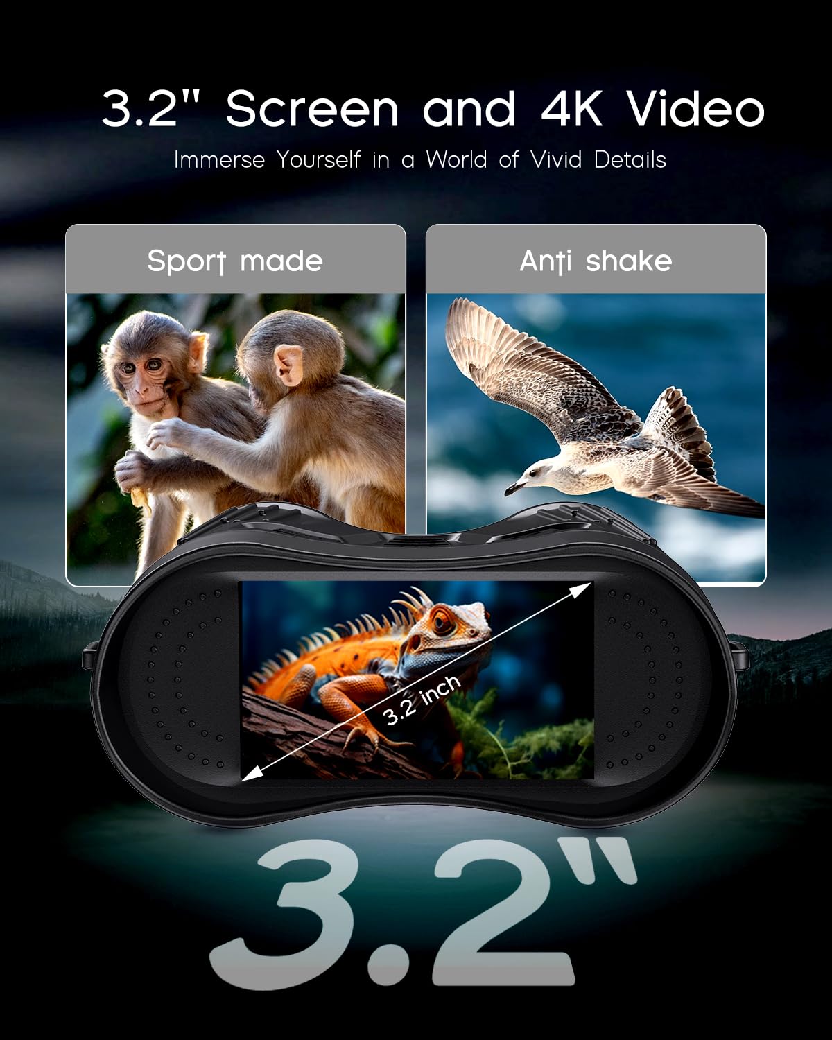 JHdril 4K binoculars with 8x zoom ideal for distant wildlife