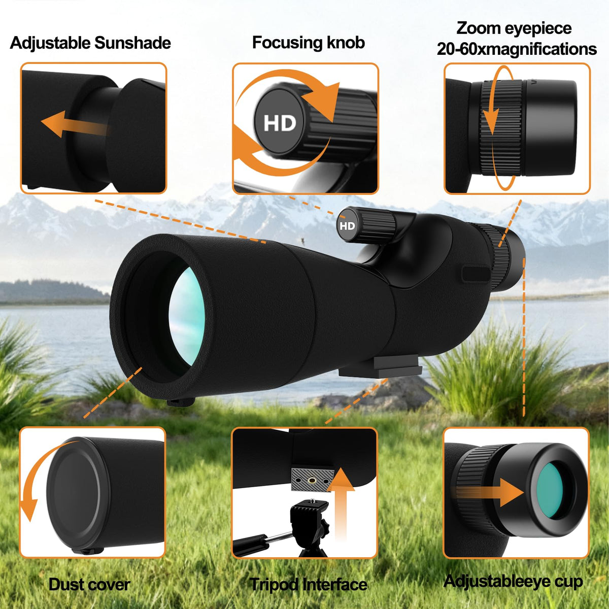 JHdril monocular telescope ideal for stargazing and birding with family
