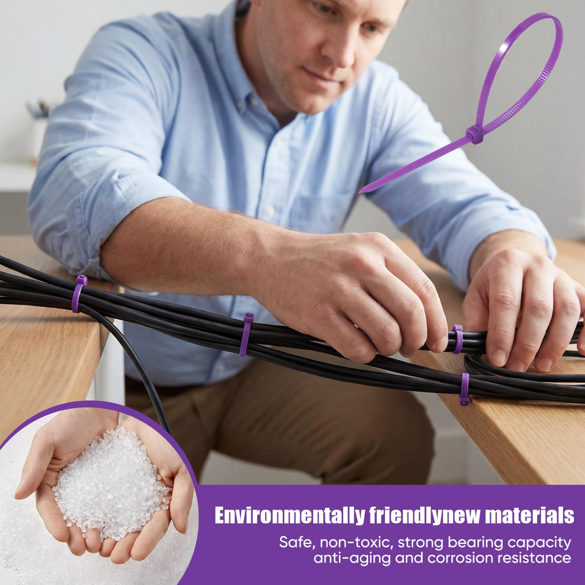 JHXTZ purple zip ties DIY projects and quick fixes.