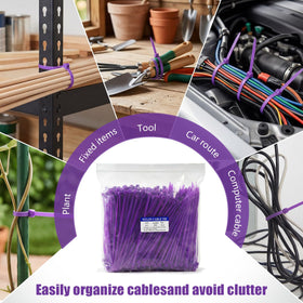 JHXTZ purple zip ties nylon material for reliable performance.