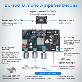 JIAATGA ZK-1001U back panel with inputs for versatile setups.