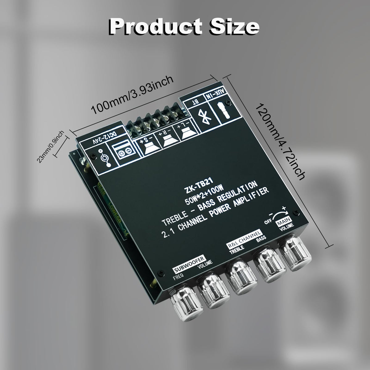 JIAATGA ZK-TB21 Bluetooth and AUX inputs for flexible wireless setups