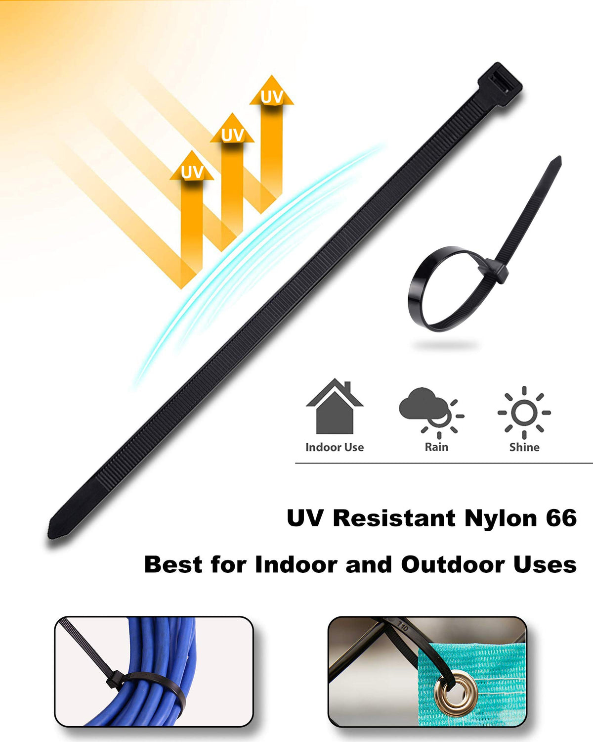 JIAHCN bulk pack of 50 zip ties for quick organization.