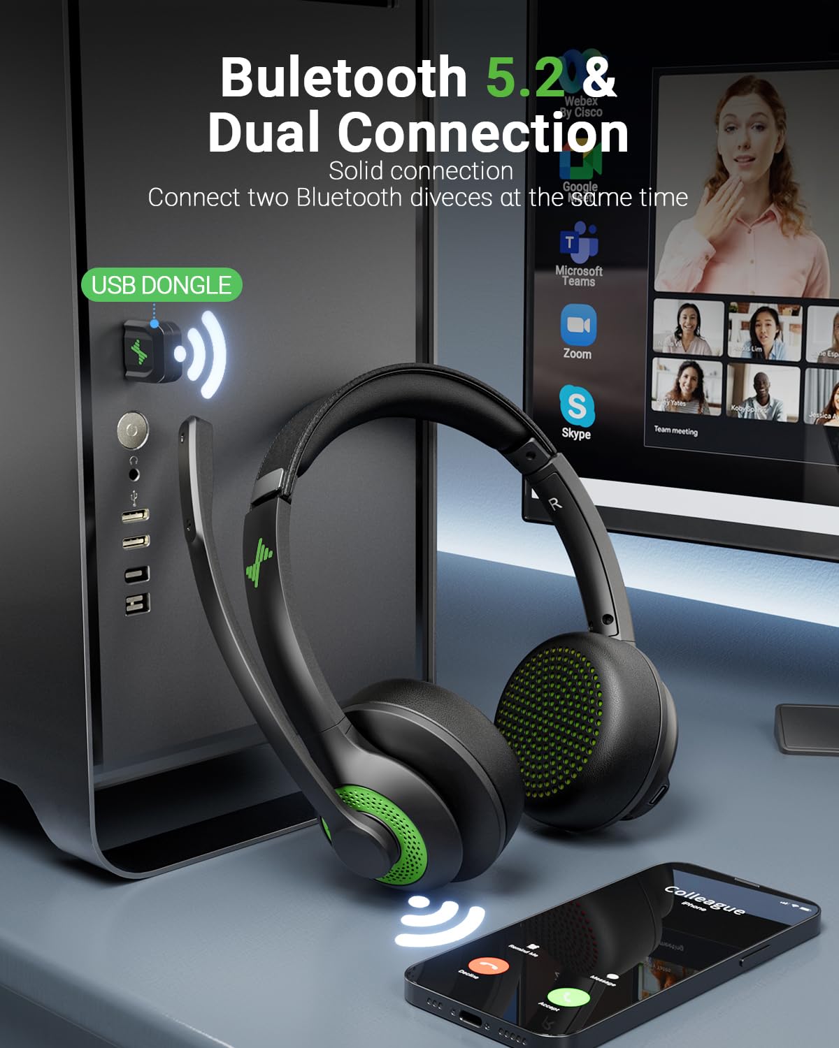 JIAMQISHI close-up ear cushion showing breathable memory foam for all-day comfort