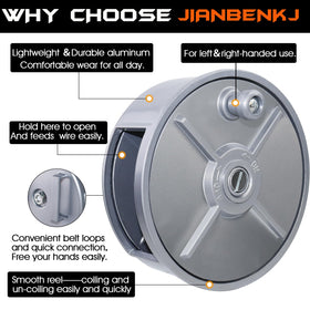 JIANBENKJ aluminum reel highlights lightweight construction for extended wear.