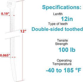 JIANYANG zip ties, 70 lb tensile, strong hold for outdoor and indoor use.