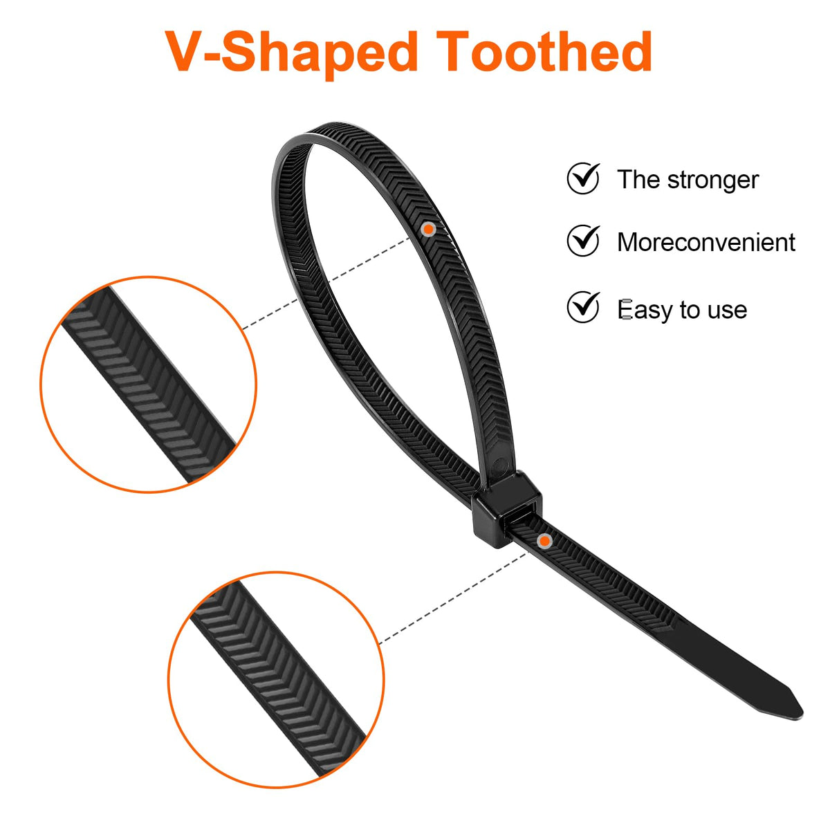 JIANYANG dual-tooth locking zip ties ensuring secure grip under heavy loads