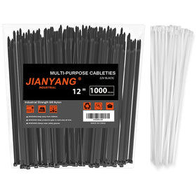 JIANYANG front pack showing bulk black and white zip ties for reliable stock