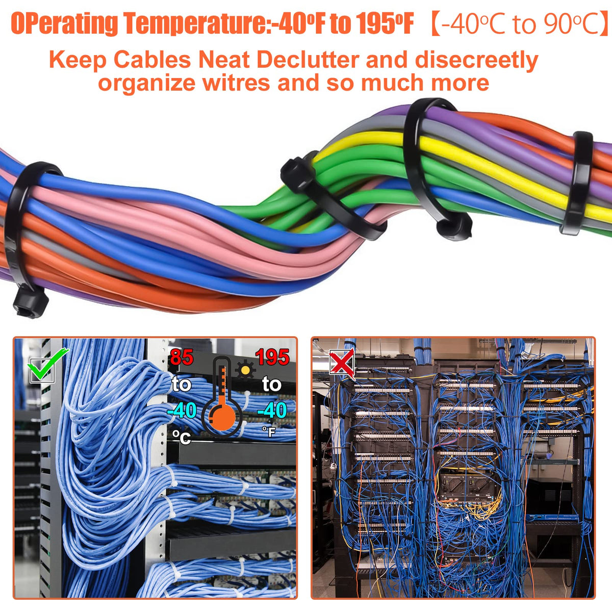 JIANYANG adhesive mount securing a cable bundle for tidy organization