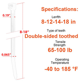 JIANYANG zip ties 8-inch length for quick organizing tasks.