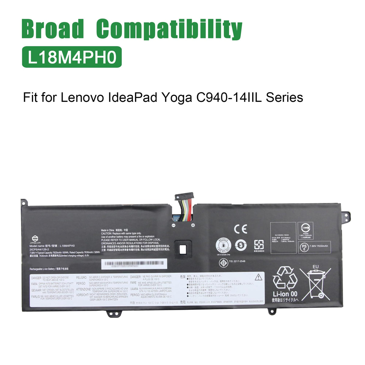 JIAZIJIA side profile showing slim battery thickness for seamless laptop reassembly
