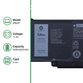 JIAZIJIA battery label close-up showing model numbers and compatibility benefit