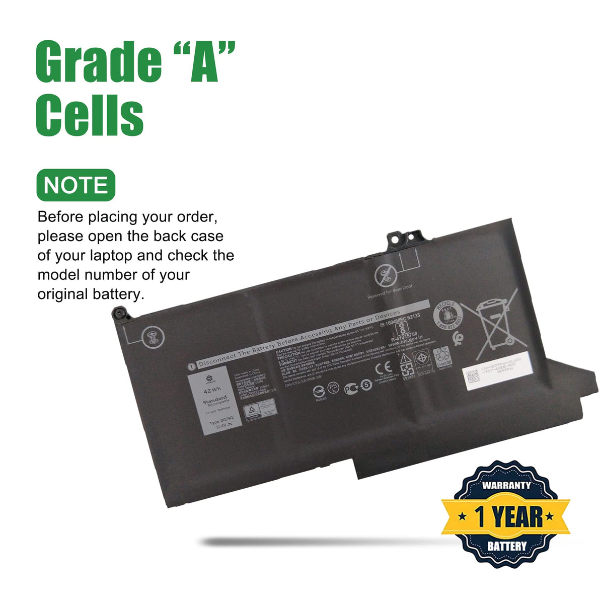 JIAZIJIA battery label and surface texture showing clear specifications benefit