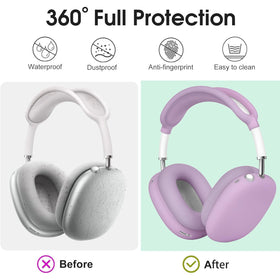 Jiboku AirPods Max earcup covers in purple keep cushions clean and protected.