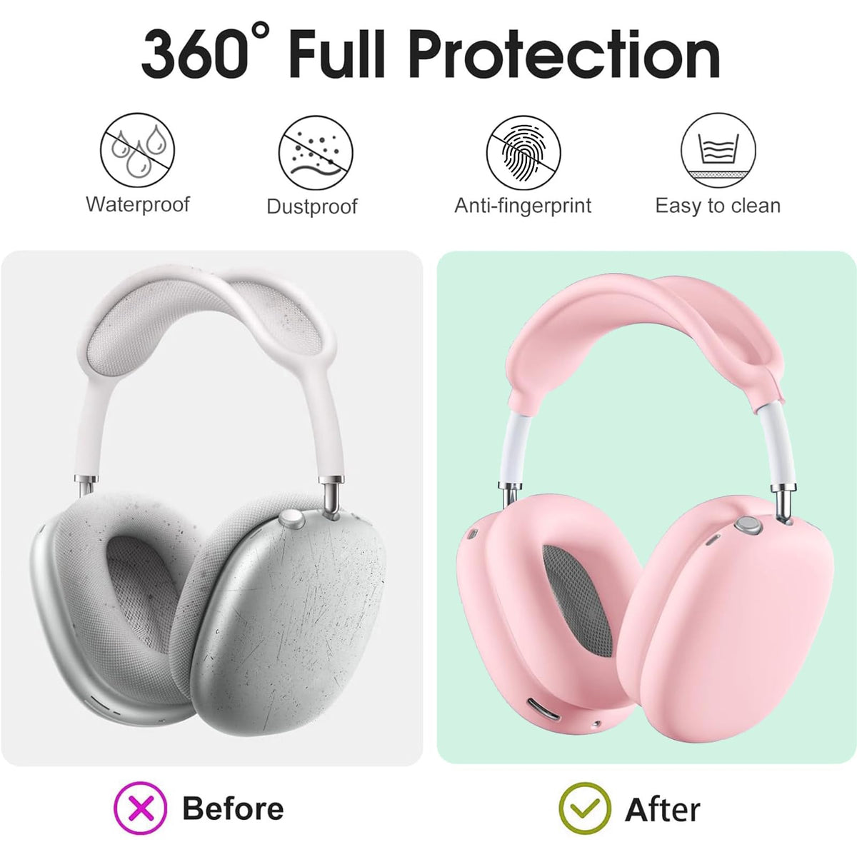 Jiboku AirPods Max earpad covers keep surfaces smooth and clean.