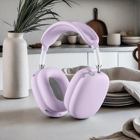 Jiboku AirPods Max fingerprint-resistant silicone keeps surfaces clean in purple.