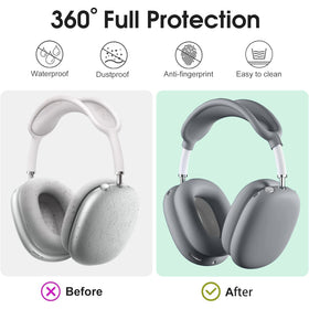 Jiboku AirPods Max silicone headband cover in grey cushions and protects.