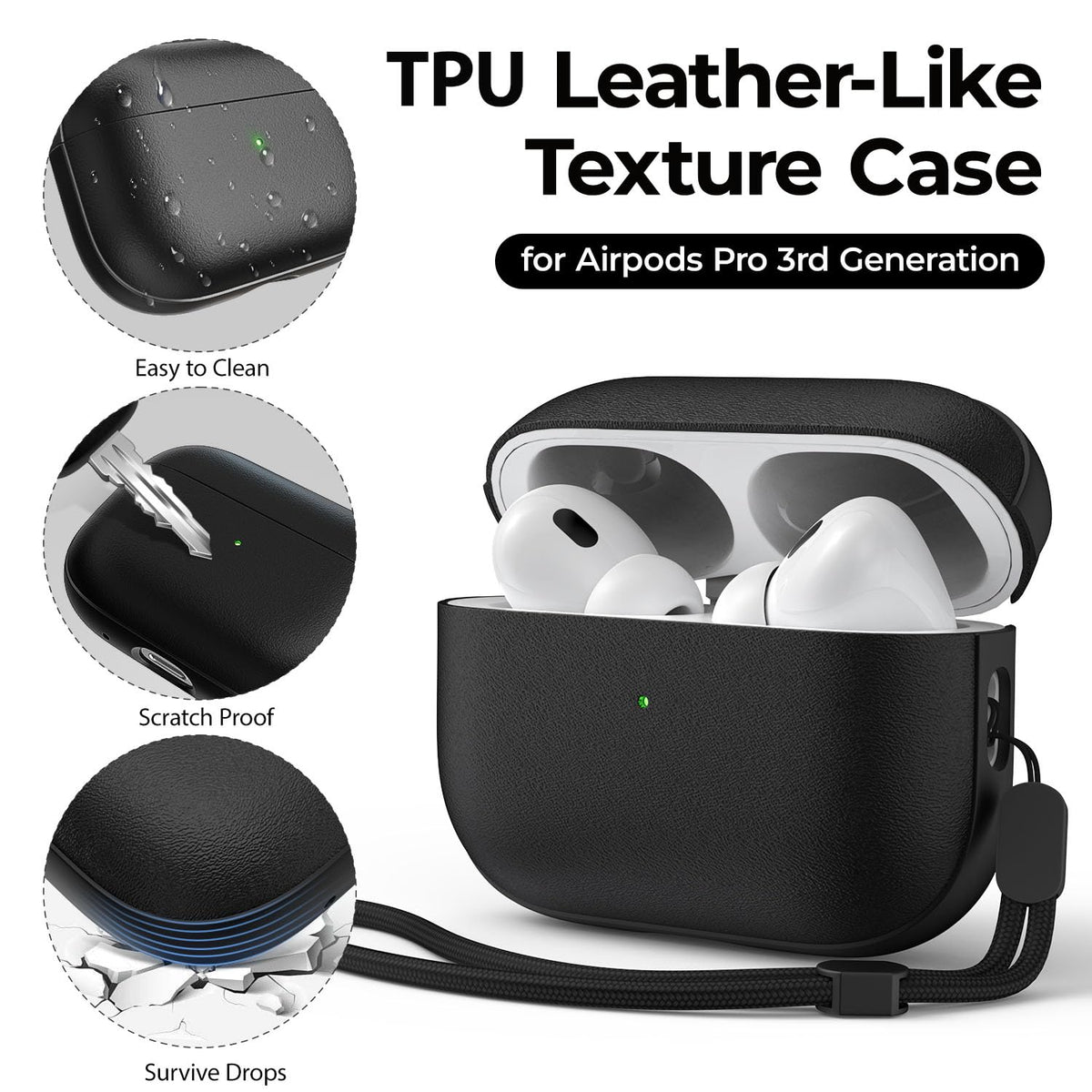 JIELIELE AirPods Pro 3 case side view showing slim profile