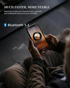 Jierben Sound Bar 50W Bluetooth pairing for wireless music streaming.