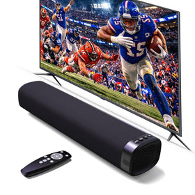 Jierben sound bar front view showing sleek grille and clear dialogue
