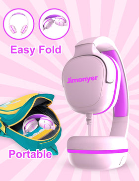 Jimonyer child wearing headphones in a lifestyle scene illustrating secure fit and focus