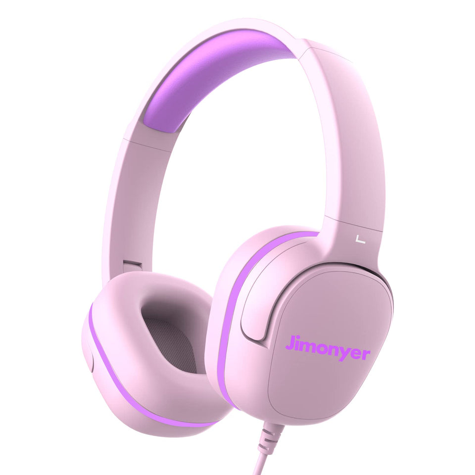 Jimonyer front packaging view showing bright pink kid-friendly design and safe volume feature