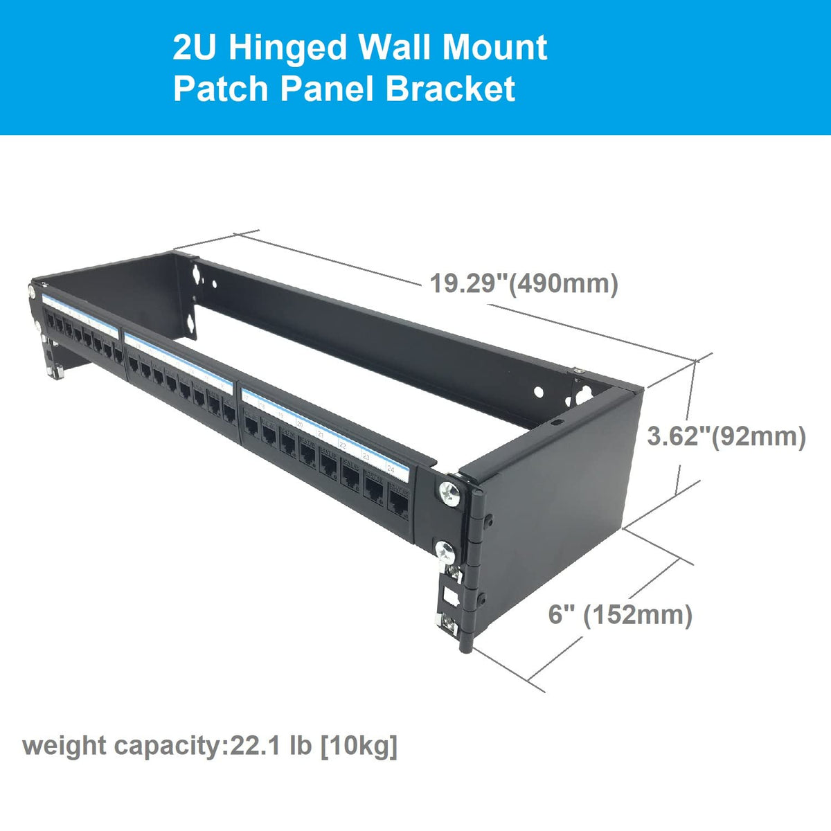 Jingchengmei 2U 6-inch deep enclosure supports gear securely.