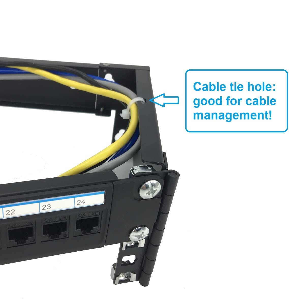 Jingchengmei 2U hinged design keeps access open for cables.