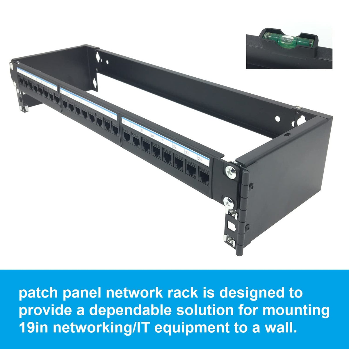 Jingchengmei 2U wall-mount bracket side view demonstrates compact footprint for walls.