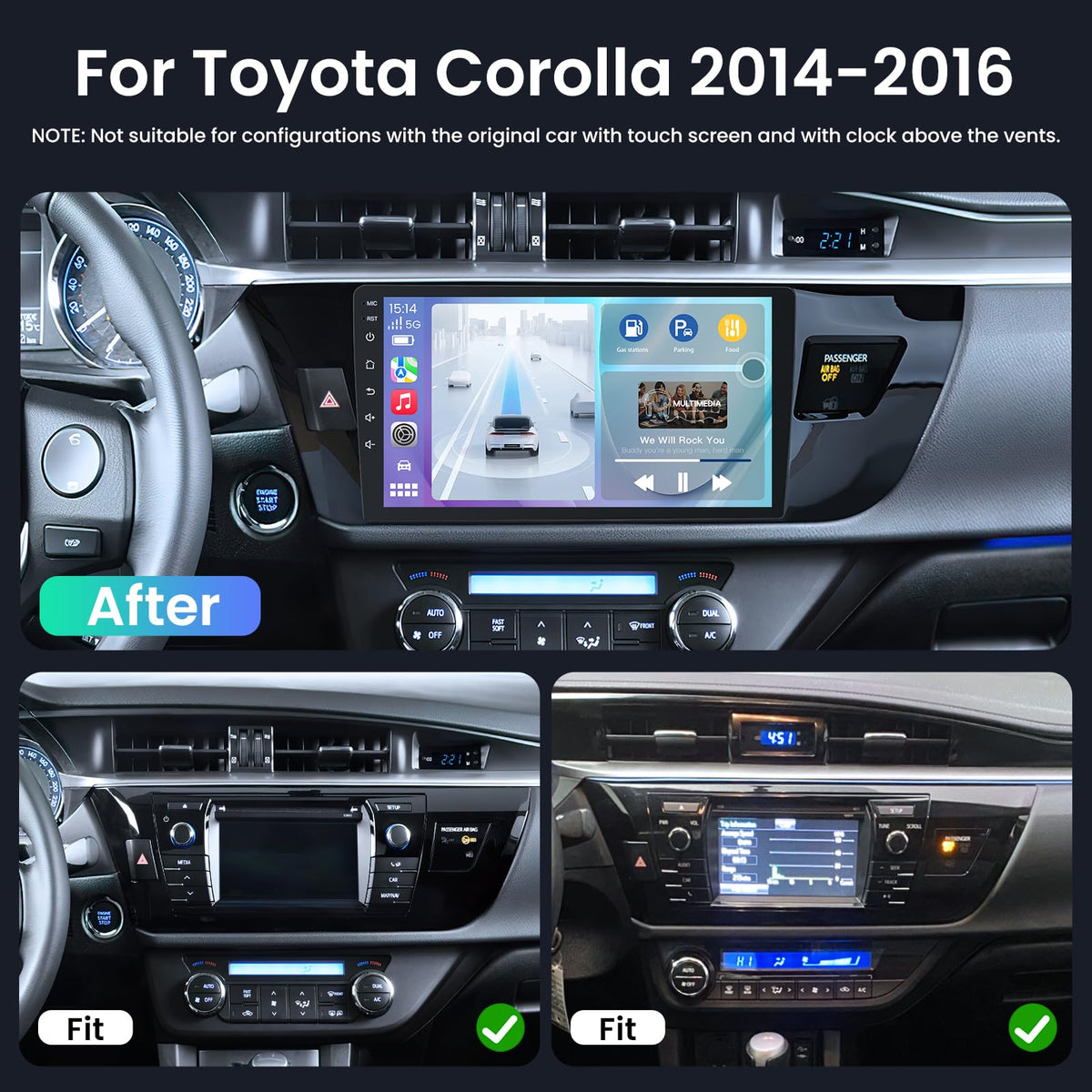 Jingelsye 4Core installation-ready unit fits Toyota Corolla