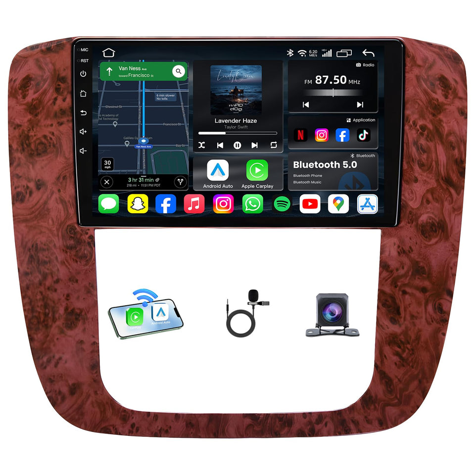 Jingelsye 8Core Android 13 car stereo front view enables quick access to apps