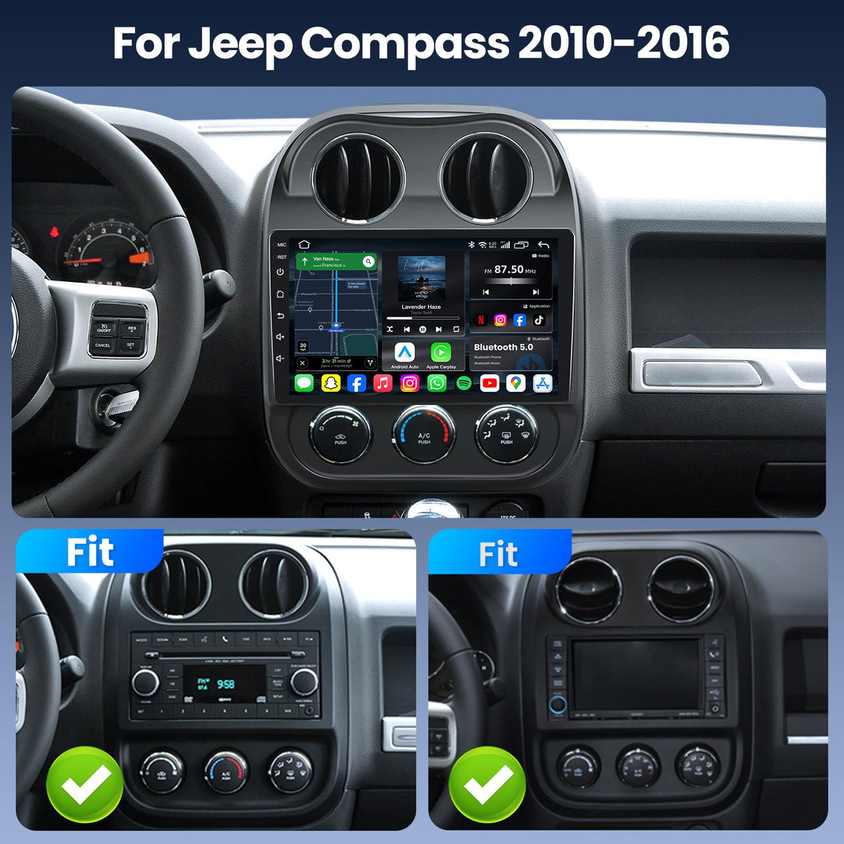 Jingelsye wireless CarPlay and Android Auto integration for hands free driving
