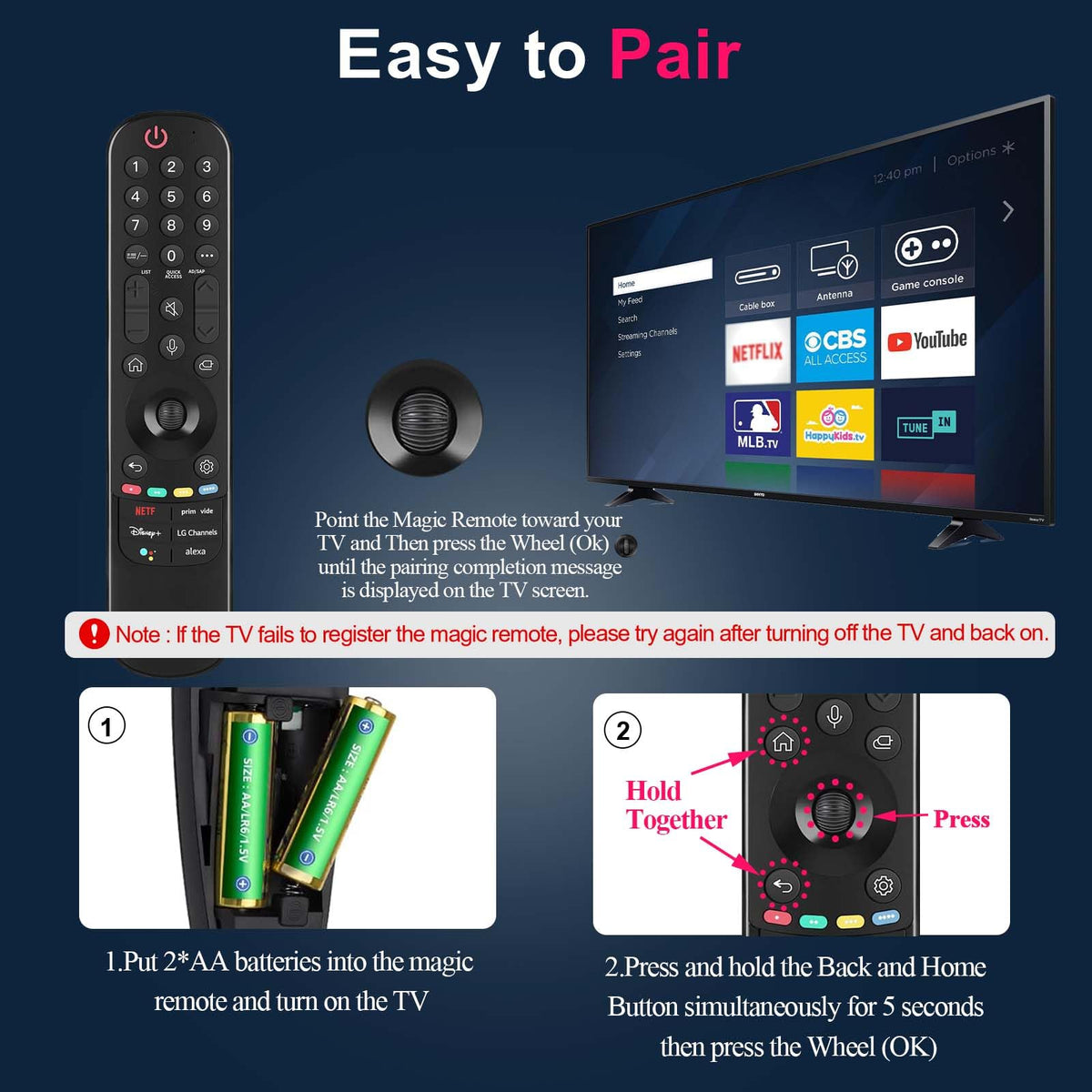 JINGMIN remote in use with pointer on LG TV enabling smooth navigation