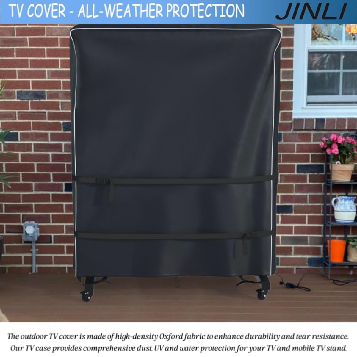 JINLI covered mobile TV stand in conference room protecting equipment