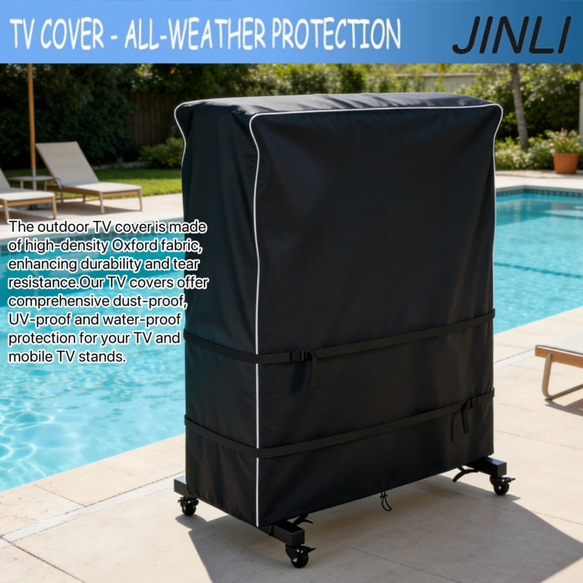 JINLI dimension fit 70-75 inch TVs on mobile trolleys.