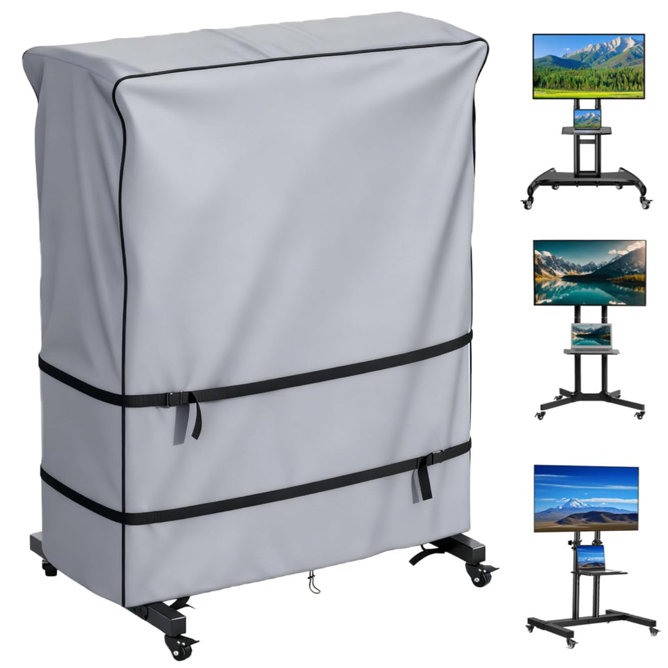 JINLI front view of covered TV trolley protecting screen outdoors
