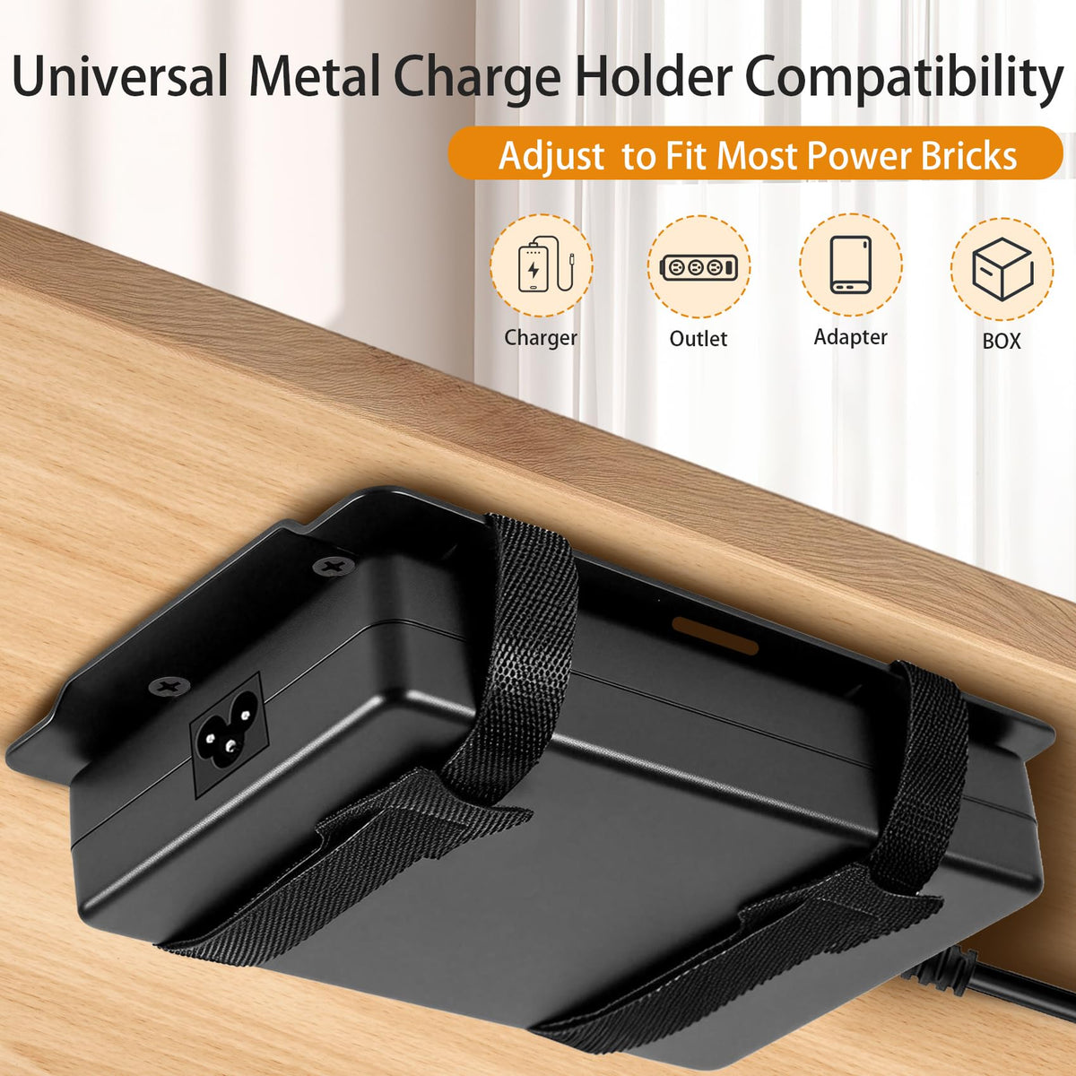 JinLunar under-desk mount for power bricks blends discreetly with your workspace.