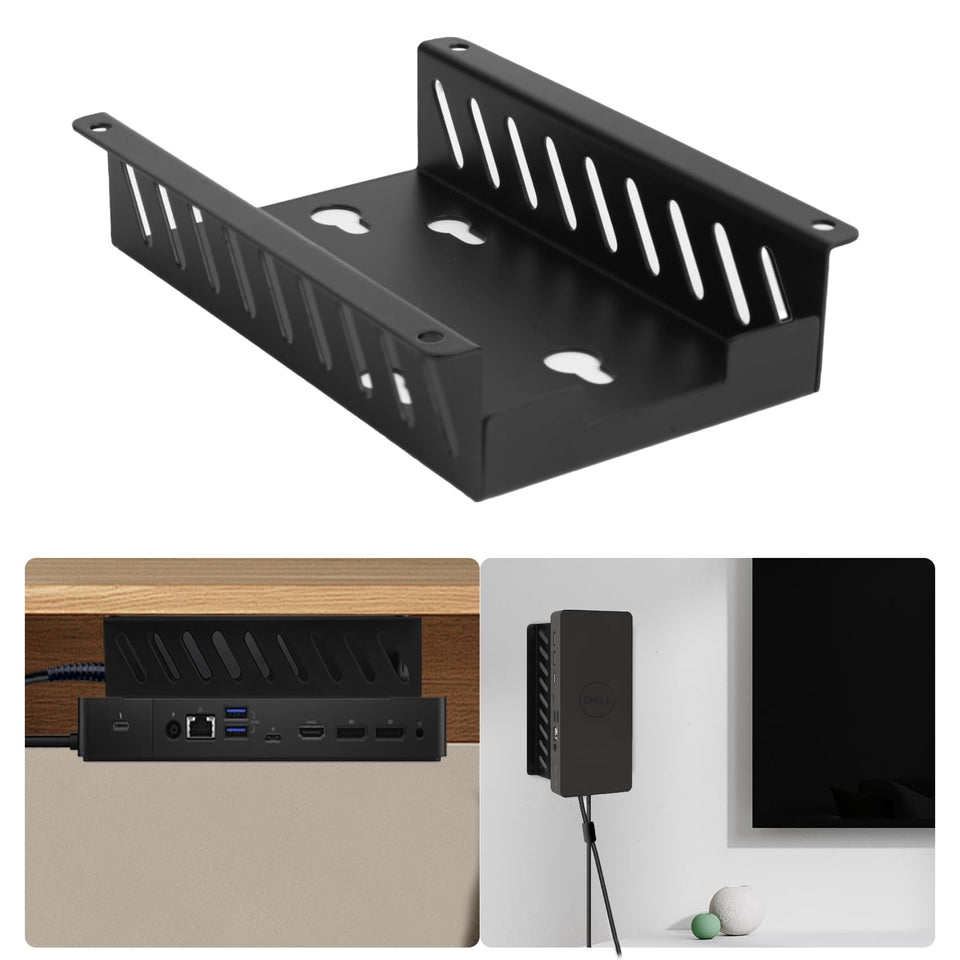 JinLunar under-desk wall mount for Dell dock keeps cables tidy
