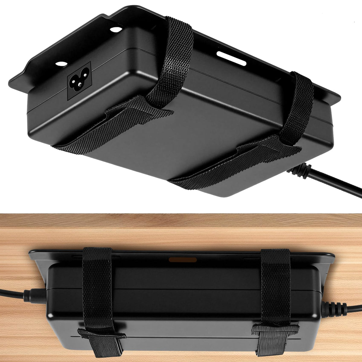 JinLunar universal large metal laptop charger holder keeps adapters and cables secure.