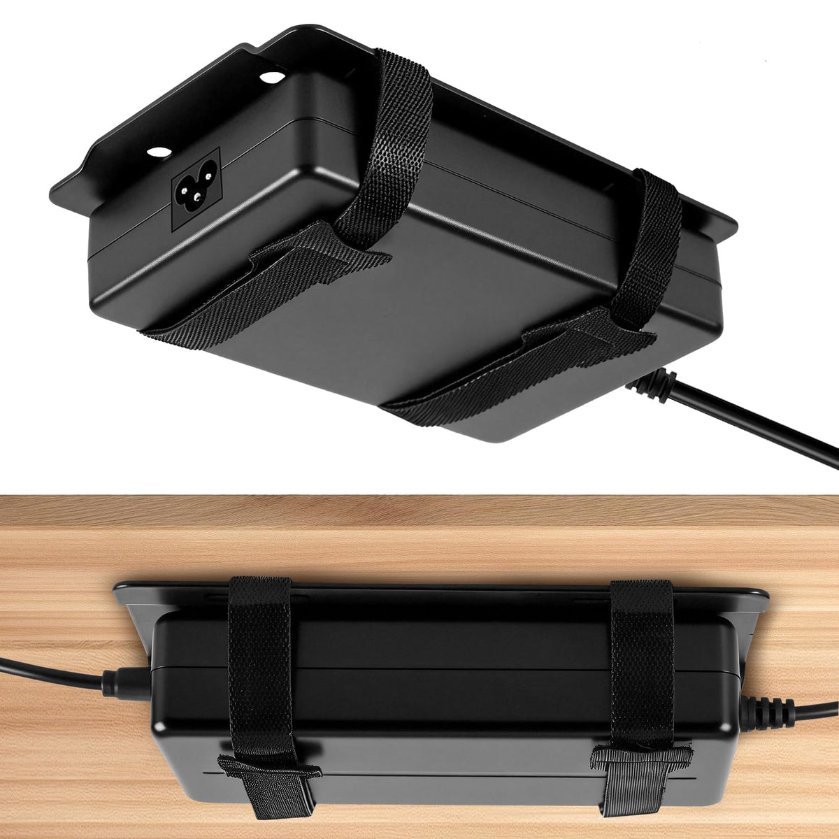JinLunar universal under-desk mount holds adapters securely for a neat workspace