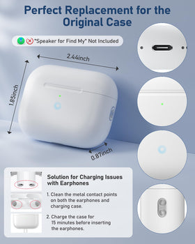 Jinstyles AirPods Pro 3 case open lid shows precision-fit interface for secure fit.